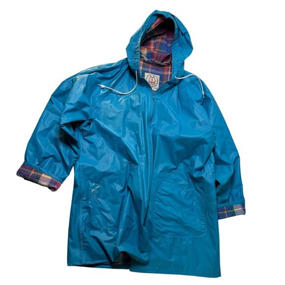Vintage Blue J G Hook Rain Jacket Coat Sz Medium? AS IS - Picture 1 of 7
